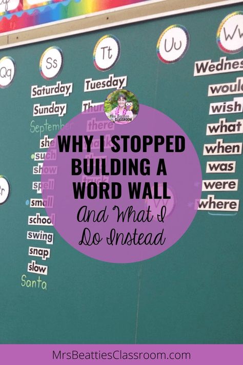 If you teach elementary students, you probably have a word wall, but a word wall doesn't meet the needs of all students. I'm sharing the reasons I stopped using a word wall and what I do instead in this post. Your second-grade and third-grade students may have more writing success with word wall alternatives like personal student dictionaries. Grab free differentiated word lists and read about the word wall alternatives that my 2nd and 3rd-grade class loved! #wordwall #studentdictionary Wordwall Kindergarten Ideas, Special Ed Word Wall, Esl Word Wall, Word Wall Ideas Elementary 1st Grades, Interactive Word Wall Second Grade, Word Wall On Cabinet Doors Classroom, Word Wall Ideas Elementary 2nd Grade, Vocabulary Wall Ideas, Third Grade Word Wall