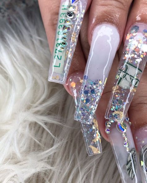 Money Bag Nails, Luv Nails, Money Nails, Real Money, Dope Nails, Money Bag, Nails Nailart, Nail Art, Money