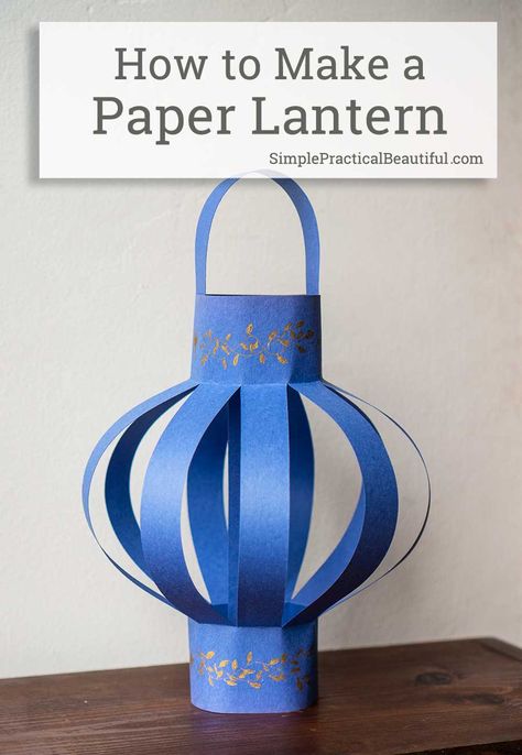 How to make paper lantern with construction paper | a simple DIY project idea that is easy enough for a kid craft but looks good enough for room decor or a party decoration Aladdin Party, Paper Lanterns Diy, Lantern Craft, Construction Paper Crafts, Diy Lanterns, Kid Craft, Diy Papier, Paper Lantern, Make Paper