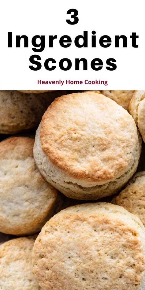 Eggless Scones, 3 Ingredient Scones, Breakfast Sides Dishes, Scones Recipe Easy, Homemade Scones, Scones Easy, Scones Recipe, Easy Summer Desserts, Desserts Easy