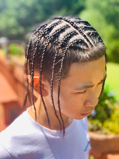 Asian Hair Braid, Braided Hairstyles With Extensions, Asian Braids, Hairstyles With Extensions, Asian Men Short Hairstyle, How To Braid Hair, Boys Hairstyle, Extensions Braids, Braid Hair Extensions