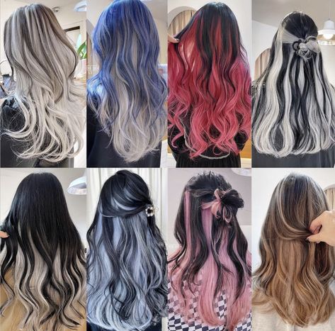 Inai Pengantin, Lakaran Fesyen, Korean Hair Color, Hair Color Underneath, Peekaboo Hair, Cute Hair Colors, Hair Inspiration Long, Hair Color Streaks, Dyed Hair Inspiration