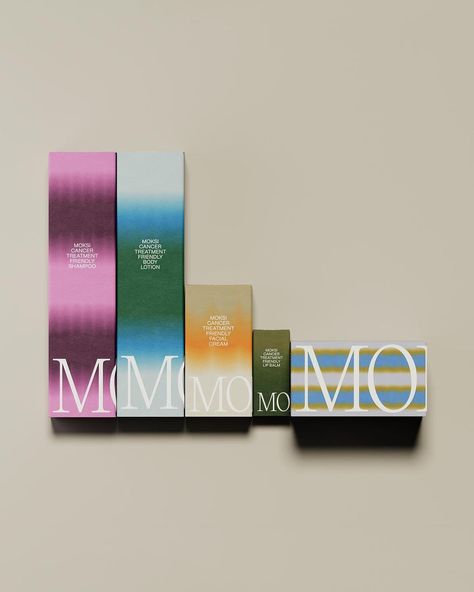 Creative studio @fcklck.studio designed the packaging for @moksi.care, a Belgian brand offering daily skin and body essentials for… | Instagram Fragrance Packaging Design, Packaging Box Design, Fragrance Packaging, Cosmetic Packaging Design, Skincare Packaging, Cool Packaging, Gradient Design, Skin Care Brands, Beauty Packaging