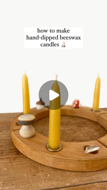 woodlark®  •  ashley on Instagram: "hand-dipped beeswax candles 🕯️ It’s that time of the year again! Making hand-dipped candles is without a doubt, one of our favorite autumn and winter traditions. The process is slow and methodical in the most beautiful way and this is a great way to make custom sized candles. DIY kits with all tools and materials to make these are now restocked for the season and I’m working on a couple fun variations to share soon!

Materials:
beeswax, cotton wick, metal washers, heat-proof container to melt wax in (and something to place it on top of inside of the pot), candy thermometer (optional but recommended)

Instructions:
- Melt beeswax using the double-boiler method: Place your container inside of a larger pot (on top of something so that it does not sit direc Diy Dip Candles, Hygge Crafts, Winter Traditions, Bio Materials, Diy Candle Wick, Dipped Candles, Beeswax Candles Diy, Metal Pitcher, Candle Dipping