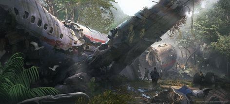 Jungle Crash by Dlestudio Ww1 Art, Battlefield One, Post Apocalyptic Art, Apocalypse Art, Concept Art World, Battlefield 1, Post Apocalypse, Matte Painting, Environment Concept Art