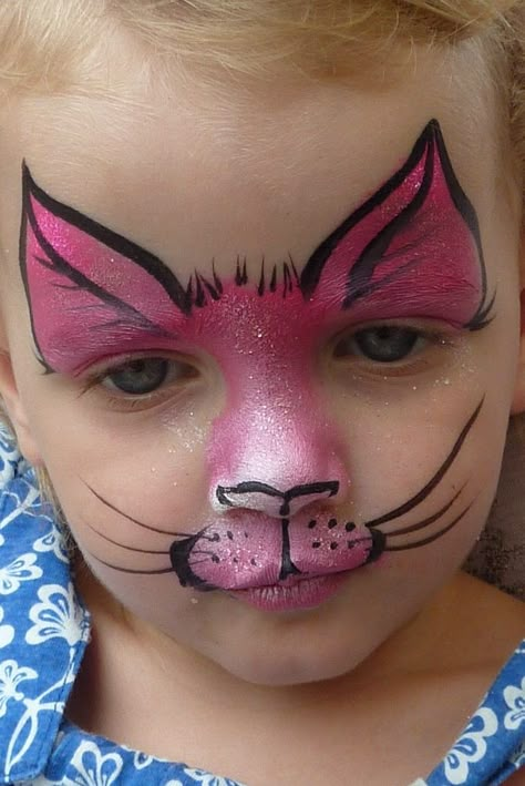 Cat Face Paint Easy, Kids Face Painting Easy, Face Painting Unicorn, Painting Unicorn, Kitty Face Paint, Animal Face Paintings, Girl Face Painting, Carnival Makeup, Face Painting Easy