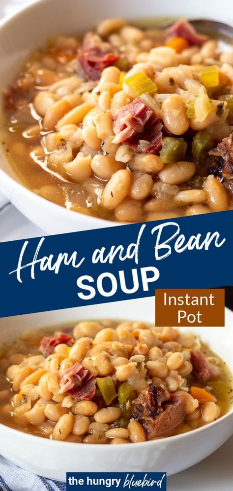 Pressure Cooker Ham And Bean Soup, Ham And White Bean Soup, Ham Hock Soup, Ham Hocks And Beans, White Beans And Ham, Instant Pot Ham, Ham And Bean, Comforting Soup, Ninja Recipes