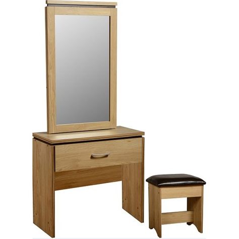 Found it at Wayfair.co.uk - Rossett 1 Drawer Drawer Dressing Table & Stool Set Small Dressing Table, Compact Furniture, Padded Stool, Drawer Table, Mirror Stool, Dressing Table Design, Bedroom Setup, Dressing Table Set, Dressing Table Mirror