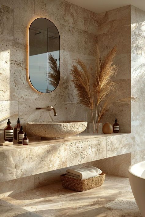 Earthy Bathroom Ideas, Organic Modern Interior Design, Organic Modern Interior, Organic Interior Design, Earthy Bathroom, Organic Modern Bathroom, Spa Inspired Bathroom, Earthy Home Decor, Earthy Home