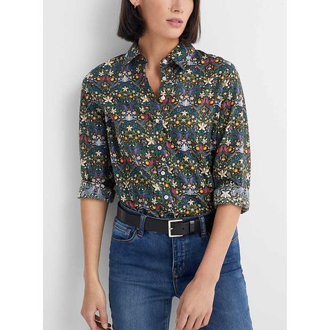 Women > Blouses & Shirts Liberty floral shirt Contemporaine Contemporaine exclusive  A refreshingly chic shirt with a rich floral print by the iconic Liberty of London fabric house Soft and light organic cotton weave Buttons down the front Patterned Black Liberty Floral, Liberty Of London Fabric, Chic Shirts, Fabric House, Fabric Houses, Women Blouses, Trendy Shirts, Liberty Of London, Women Shirts Blouse