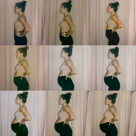 Bump Pictures Weekly Outfit, Bump Progression Photos Polaroid, Belly Bump Pictures Weekly, Poloroid Pictures Maternity, Maternity Progression Photos, Bumpdate Pictures Weekly, Pregnant Belly Month By Month, Bump Pictures Weekly Polaroid, 4months Pregnant Belly