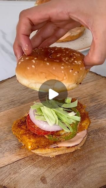 Alisha Bansal on Instagram: "Paneer tikka burger 

For complete detailed recipe , link 🔗 is in bio 

Follow @anyonecancookwithdr.alisha for more such easy recipes 

#burger #paneerburger #crispyburger #paneertikkaburger #crispypaneertikkaburger #burgerbun #foodies #foodielife #lifeoffoodblogger #foodvlogging #easyburger" Garlic Parm Chicken Sandwich, Garlic Parm Chicken, Owen Han, Parm Chicken, Calabrian Chili Paste, Easy Burgers, Crispy Chicken Thighs, Calabrian Chili, Seasoning Salt