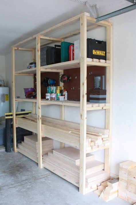 Garage Wall Cabinets, Pergola Metal, Garage Storage Shelves, Pergola Swing, Diy Garage Shelves, Diy Garage Storage, Garage Shelf, Garage Shelving, Diy Garage