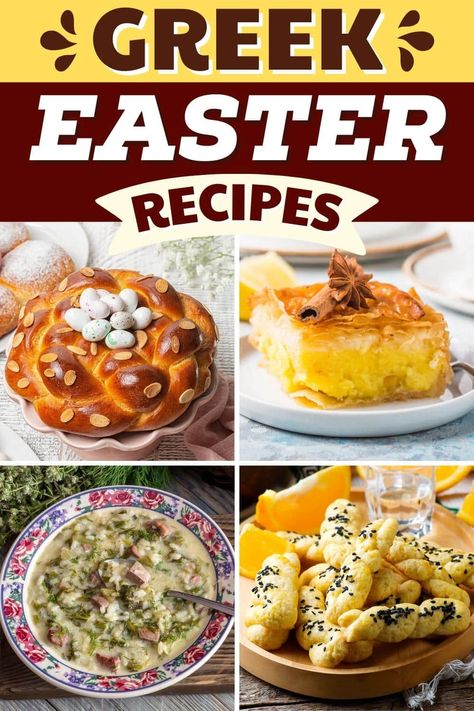 These authentic Greek Easter recipes can't be topped! From spanakopita to chicken souvlaki to honey pie, each dish is steeped in tradition! Greek Easter Dinner Menu Ideas, Greek Easter Food, Greek Easter Dinner, Greek Easter Recipes, Easter Meals, Greek Easter Bread, Easter Dinner Menus, Greek Appetizers, Greek Foods