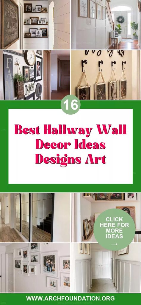 16 Stylish Wall Decor Ideas to Revitalize Your Hallway Entry Hallway Picture Ideas, Picture Hanging Ideas For Hallway, Hallway Decorating Photos Wall Ideas, Ideas For Long Hallway Wall, Decorating A Long Hallway Wall, Pictures On Hallway Wall, Tall Entryway Wall Decor Ideas, Wall Decor Ideas For Hallway, Decorating A Hallway Wall