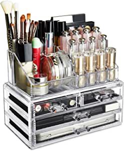 Versatile display to keep all jewelry, accessories and cosmetics organized. This cosmetics storage display is manufactured from sturdy, durable and clear acrylic; Overall dimension: 9.25"W x 5.5"D x 7.5"H Counter Top Display, Clear Acrylic Makeup Organizer, Revlon Colorstay Foundation, Clear Makeup Organizer, Makeup Counter, Clear Makeup, Makeup Storage Organization, Acrylic Organizer Makeup, Makeup Holder