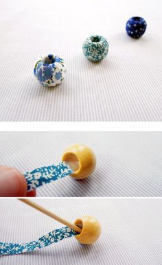 Anting Manik, Beads Tutorial, Bead Making, Fiber Jewelry, Necklace Tutorial, Fabric Necklace, Paper Jewelry, Textile Jewelry, Fabric Beads