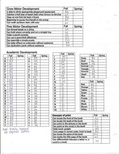 Lana's preschool teachers recently completed their beginning of the year assessment of her skills: I conferenced with Lana's teacher toda... Beginning Of The Year Preschool, Beginning Of The Year Assessment, Preschool Assessment Forms, Preschool Assessment, Preschool Teachers, Beginning Of Year, Home Daycare, Gross Motor, Preschool Teacher