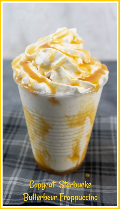 Butter Beer Frappuccino, Copycat Drinks, Butterbeer Frappuccino, Homemade Butterbeer, Copycat Starbucks Drinks, Refreshing Summer Recipes, Harry Potter Butter Beer, Butter Beer, Slow Cooker Times