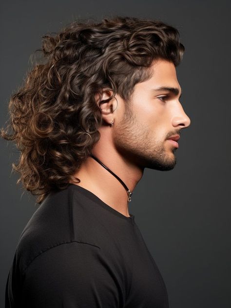 Handsome man with long curly hair Long Curly Hair Men, Long Curly Haircuts, Mens Hairstyles Curly, Men's Curly Hairstyles, Beard Styles Short, Men Haircut Curly Hair, Guy Haircuts Long, Mens Hairstyles Thick Hair, Men's Long Hairstyles