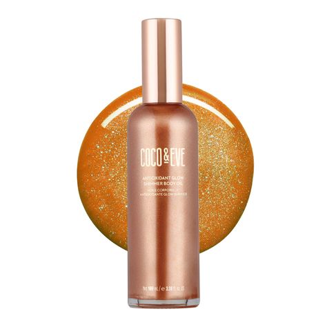 PRICES MAY VARY. IT’S A SHIMMERING BODY OIL AND SKINCARE IN ONE. Elevate your skincare routine with our Antioxidant Glow Shimmer Body Oil. This luxurious, fast-absorbing dry oil imparts a stunning shimmery glow while deeply nourishing your skin. Infused with glittering pearlescent minerals and natural glitter, it ensures a silky-soft finish without any greasiness. INNOVATIVE SHIMMERING DRY OIL. Our unique blend combines Australian Macadamia Oil, vegan Squalane, and Coconut Oil. This powerful mix Coco Eve, Shimmering Body Oil, Shimmer Oil, Shimmer Body Oil, Shimmer Makeup, Skin Shine, Xmas List, Body Moisturizers, Macadamia Oil