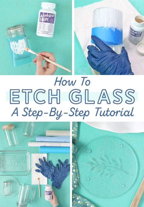 Diy Glass Etching, Etching Glassware Diy, Etching Mirror, Glass Etching Tutorial, Glass Etching Diy, Glass Etching Cream, Etching Diy, Glass Etching Projects, Glass Etching Stencils