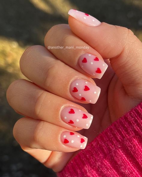 Dallas Nails, Short Valentines Day Nails, Vday Nails, Special Nails, February Nails, Nail Designs Valentines, Simple Gel Nails, Simple Acrylic Nails, Her Nails