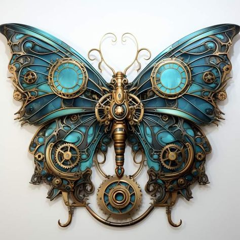 Steampunk Dragon Art, Steam Punk Butterfly, Steampunk Peacock, Steam Punk Art, Steampunk Kunst, Steampunk Mixed Media Art, Steampunk Images, Steampunk Illustration, Steampunk Animals