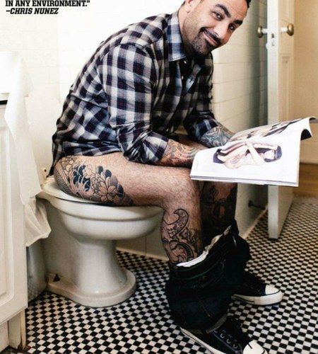 Dad & Mom   "Chris Nunez. Even hott on the shitter." Whoever put this caption is hilarious. The Last Supper Tattoo, Chris Nunez Tattoos, Chris Nunez, Tatu Baby, Ink Master Tattoos, Mario Tattoo, Miami Tattoo, Mr Perfect, Inked Magazine