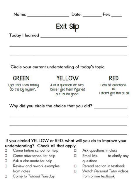 Exit Slips High School, Exit Tickets Template, Math Exit Tickets, Secondary Math Classroom, Exit Slip, Exit Slips, Teaching Secondary, Teacher Must Haves, Exit Tickets