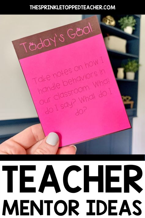 Have you ever served as a mentor for a student teacher? If you are welcoming a student teacher into your classroom this year for the first time or need a plan to make mentoring easier for you! I wanted to put together a comprehensive resource for all of you teachers out there who are preparing to mentor a student teacher! Head over to the blog to see this Student Teacher Mentor Pack that has everything you could want to make your mentorship the best it can be. | student teacher binder | Having A Student Teacher, Gift Ideas For Mentor Teacher, Teacher Mentoring Ideas, Student Teacher Welcome Gift, Mentor Checklist, Student Teacher Gifts From Mentor, Mentor Teacher Gifts Student Teaching, Student Teacher Binder, Instructional Specialist