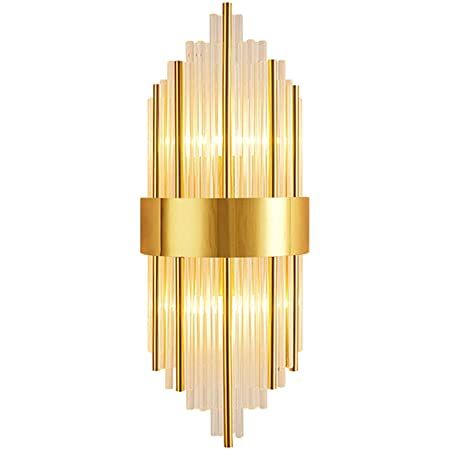 HJXDtech Modern 2-Lights Crystal Wall Light, E14 LED Wall Lamp Stainless Steel Sconce Light for Bedside Living Room (Gold) : Amazon.co.uk: Lighting Copper Background, Crystal Bedroom, Bedside Wall Lamp, Crystal Wall Lighting, Lamp Art, Crystal Power, Designer Wall, Lighting Wall, Bedside Lighting