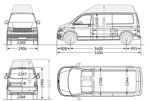 Wv Transporter Camper Van, Van Dimensions, Vw Transporter Conversion, Vw T4 Camper, Van Conversion Plans, Vw Transporter Conversions, Vw Transporter Campervan, Custom Van Interior, Vw T4 Transporter