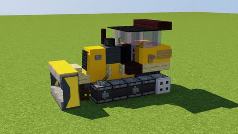 Mini Bulldozer Minecraft Project Minecraft Car, Villa Minecraft, Construction Minecraft, Minecraft Building Guide, Minecraft Decoration, Minecraft City Buildings, Bangunan Minecraft, Minecraft Farm, Minecraft Modern