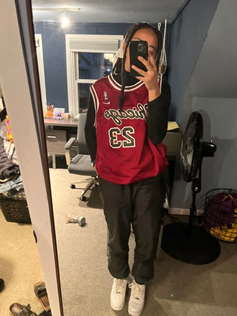 Chicago Bulls Jordan Jersey Outfit Nike Chicago Jersey Outfit, Maroon Jersey Outfit, Baseball Outfit Women Jersey, Chicago Bulls Jersey Outfit Woman, Hoodie Jersey Outfit, Nba Outfits For Women, Red Baseball Jersey Outfit, Jordan Jersey Outfit Women, Jordan Jersey Outfit