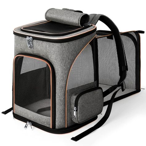 Lekesky Cat Carrier Backpack Expandable Airline Approved Pet Dog Backpack Carrier, Grey Dog Backpack Carrier, Cat Backpack Carrier, Pet Backpack Carrier, Pet Backpack, Dog Backpack, Cat Backpack, Cat Bag, Cat Carrier, Small Cat