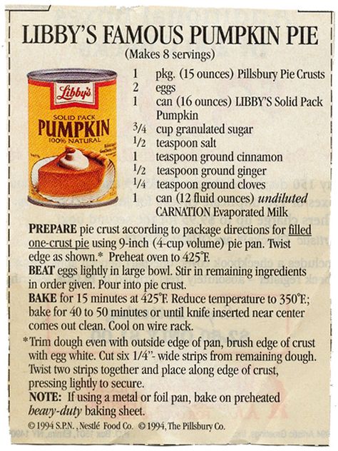 Libbey Pumpkin Pie Recipe, Libby's Pumpkin Pie Recipe, Cake Recipes Halloween, Libby’s New Fashioned Pumpkin Pie, Best Pumpkin Pie Recipe Easy, How To Make A Pumpkin Pie, How To Make Pumpkin Pie, Libbys Pumpkin Pie Recipe, Libby's Famous Pumpkin Pie Recipe