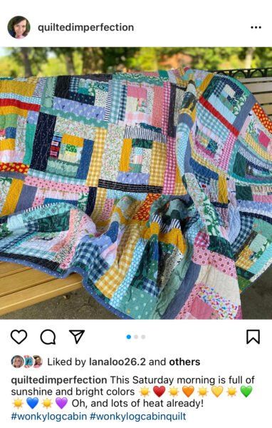 Scrap Log Cabin Quilts, Improv Log Cabin Quilt, Use Fabric Scraps, Scrappy Log Cabin, Polka Dot Chair, Log Cabin Quilt Blocks, Easy Quilt, String Quilts, Cabin Quilt