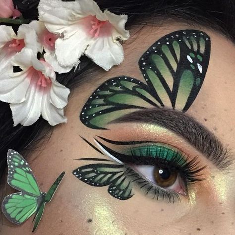 Fantasy Make-up, Halloween Make-up Looks, Make Up Designs, Butterfly Makeup, Face Art Makeup, Makijaż Smokey Eye, Eye Makeup Designs, Colorful Eye Makeup, Makeup Eye Looks