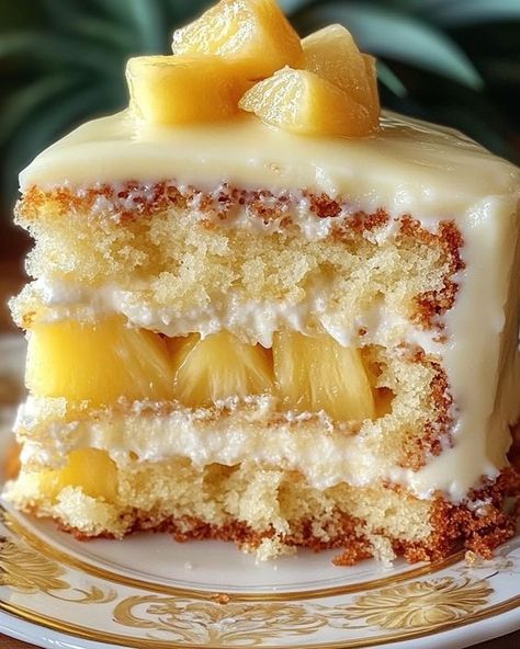 Hawaiian Pineapple Cake 😍🍍 This tropical pineapple cake is moist, flavorful, and perfect for any occasion. With its sweet pineapple and coconut flavors, it’s a real crowd-pleaser! Ingredients: For the Cake: 2 cups all-purpose flour 1 ½ teaspoons baking powder ½ teaspoon baking soda ¼ teaspoon salt ½ cup unsalted butter, softened 1 cup granulated sugar 2 large eggs 1 cup crushed pineapple, drained ½ cup shredded coconut 1 teaspoon vanilla extract ½ cup buttermilk For the Pineapple Glaze: ... Hawaiian Pineapple Cake, Cake Pineapple, Pineapple Glaze, Coconut And Vanilla, Pineapple Wedding, Pineapple And Coconut, Pineapple Desserts, Gateaux Cake, Pineapple Cake