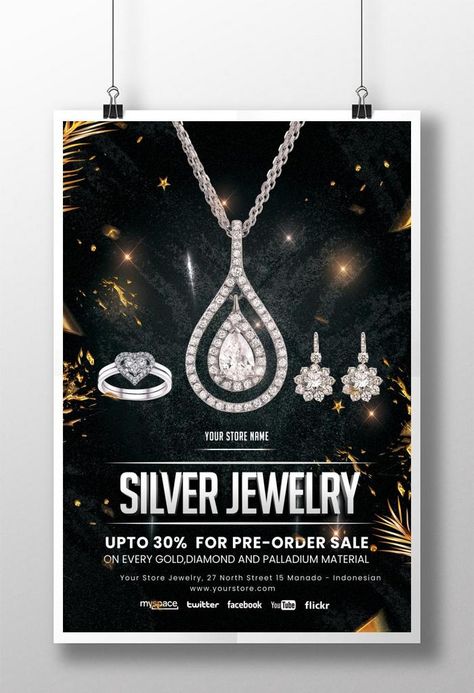 Shining Silver Jewelry Promotion Poster#pikbest#Templates#Poster#Commerce Display Board Design, Jewelry Banner, Award Poster, Jewelry Template, Technology Posters, Jewelry Promotion, Promotion Poster, Beer Poster, Poster Display