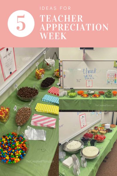 Teacher Appreciation Snacks Ideas, Teacher Appreciation Potato Bar, Teacher Buffet Ideas, Teacher Puns Staff Appreciation, Teacher Appreciation Bars, Yogurt Parfait Bar Teacher Appreciation, Teacher Appreciation For Staff, April Staff Appreciation Ideas, Inexpensive Teacher Appreciation Ideas