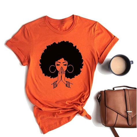 PRICES MAY VARY. 100% Cotton Pull On closure ★[PREMIUM FABRICS]: This funny afro woman graphic printed tee is made of high-quality cotton, which lets you feel comfortable when wearing it. ★[UNIQUE THEME]: Afro Vintage Shirt Melanin Queen Words Art T-Shirt pattern brings you unlimited youth and vitality as well as helping you keep passionate and positive every day. ★[VARIETY OF OCCASION]: Great for daily wear, elegant for every occasion: school, party, workout, work, outdoor, sports, holiday, tra History Shirts, Afro Girl, Music Tees, Black Graphic Tees, Afro Women, Stylish Sandals, Tshirt Pattern, Concert Shirts, Pride Gifts