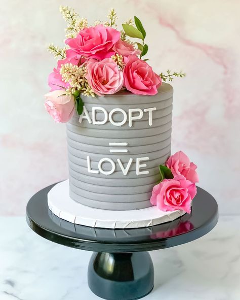 Whitney Sangprasit on Instagram: “Adoption is a really big word....to fit on a cake 😄. But I hope you get the idea. Adoption is love. And today’s cake is a celebration of…” Home Cake Ideas, Adoption Cake Ideas, Welcome Home Cake Ideas, Adoption Celebration Ideas, Adoption Cake, Welcome Home Cake, Welcome Home Cakes, Home Cake, Instant Family