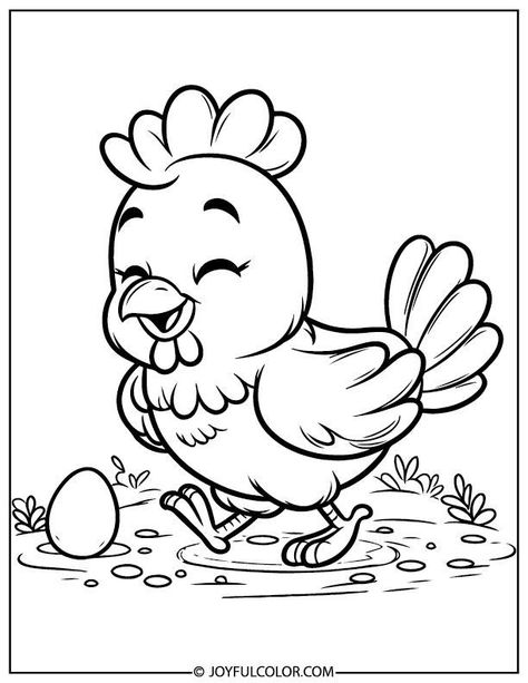 Chicken Coloring Pages Free Printable, Farm Coloring Sheets, Animal Coloring Pages For Kids, Chicken Coloring Pages, Zoo Animal Coloring Pages, Giraffe Coloring Pages, Farm Coloring Pages, Chicken Coloring, Bee Coloring Pages