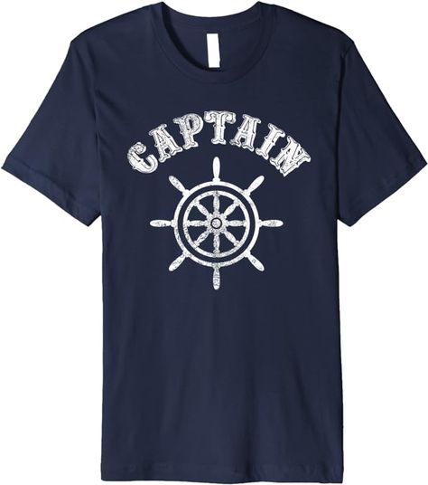 Amazon.com: Captain Boat Wheel Sailing Boating Yachting Vintage Premium T-Shirt : Clothing, Shoes & Jewelry Boat Wheel, Boating, Fashion Brands, Jersey Fabric, Branded T Shirts, Shoes Jewelry, Sailing, Nautical, Top Styles