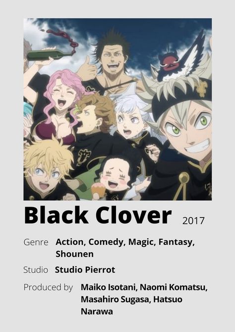 Black Clover Poster, Minimalistic Posters, Minimalist Anime, Poster Anime, Minimalist Posters, Anime Wall, Anime Printables, Anime Watch, Anime Titles