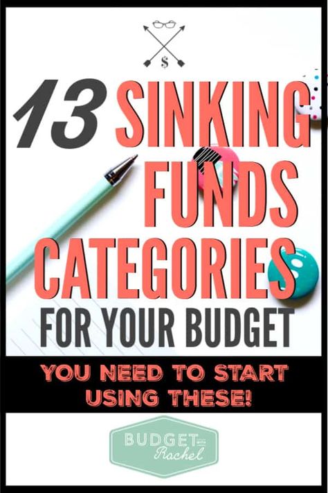 13 Sinking Funds Categories You Need in Your Budget Sinking Funds Categories, Cash Envelope System Categories, Debt Plan, Personal Finance Printables, Sinking Fund, Money Inspiration, Budget Money, Budgeting 101, Finance Printables