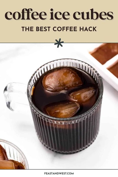 Nothing is more depressing than a watered down iced coffee. Save yourself from the heartbreak and make coffee ice cubes! No more melted ice making watery coffee drinks, just delicious flavor to the very last drop. https://feastandwest.com/2024/03/05/coffee-ice-cubes/ Fall Ice Cubes, Coffee Ice Cubes Recipe, Baileys Iced Coffee, Ice Cube Recipe, Ice Cube Melting, Different Kinds Of Coffee, Iced Lattes, Coffee Ice Cubes, Ice Making