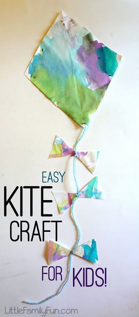 Cute and easy Kite Craft for kids! Great for spring and summer. Easy Kite Craft, Kite Craft For Kids, Kids Spring Crafts, Kite Craft, Kites Craft, Kites For Kids, March Crafts, Children Crafts, Activities Ideas